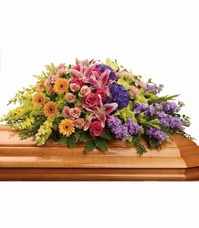 Garden of Sweet Memories Casket Spray from McIntire Florist in Fulton, Missouri